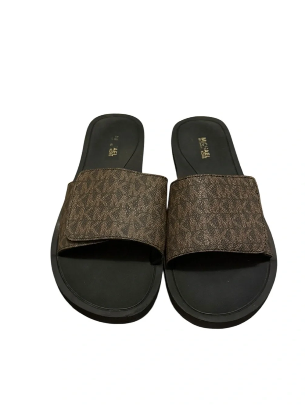 Michael Kors Brown Logo Slide Sandals